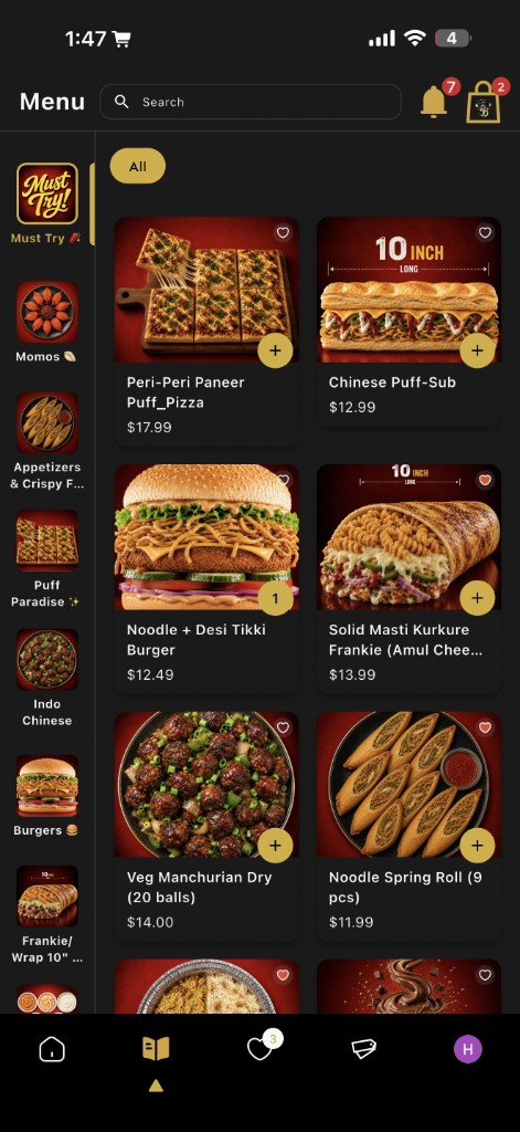 Buddy's app menu screen